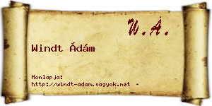 Windt Ádám névjegykártya